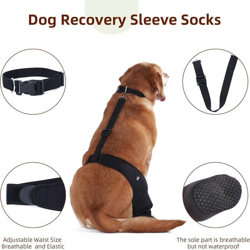 Yoneba Dog Socks to Prevent Licking Paws ，Breathable Leg Sleeve to Stop Licking and Biting， Firm and Secure Adjustable Size Dog Recovery Sleeve Socks (M-Right) - Image 4